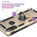 For Motorola Moto E7 Power (2021) Shockproof TPU + PC Protective Case with 360 Degree Rotating Holder(Gold)
