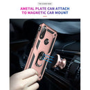For Motorola Moto E7 Power (2021) Shockproof TPU + PC Protective Case with 360 Degree Rotating Holder(Rose Gold)