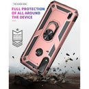 For Motorola Moto E7 Power (2021) Shockproof TPU + PC Protective Case with 360 Degree Rotating Holder(Rose Gold)