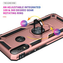For Motorola Moto E7 Power (2021) Shockproof TPU + PC Protective Case with 360 Degree Rotating Holder(Rose Gold)
