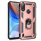 For Motorola Moto E7 Power (2021) Shockproof TPU + PC Protective Case with 360 Degree Rotating Holder(Rose Gold)