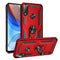 For Motorola Moto E7 Power (2021) Shockproof TPU + PC Protective Case with 360 Degree Rotating Holder(Red)
