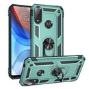 For Motorola Moto E7 Power (2021) Shockproof TPU + PC Protective Case with 360 Degree Rotating Holder(Green)