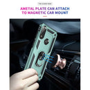 For Motorola Moto E7 Power (2021) Shockproof TPU + PC Protective Case with 360 Degree Rotating Holder(Green)