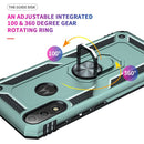 For Motorola Moto E7 Power (2021) Shockproof TPU + PC Protective Case with 360 Degree Rotating Holder(Green)