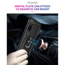 For Samsung Galaxy S21 FE Shockproof TPU + PC Protective Case with 360 Degree Rotating Holder(Black)