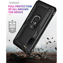 For Samsung Galaxy S21 FE Shockproof TPU + PC Protective Case with 360 Degree Rotating Holder(Black)