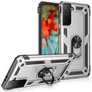 For Samsung Galaxy S21 FE Shockproof TPU + PC Protective Case with 360 Degree Rotating Holder(Silver)