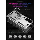 For Samsung Galaxy S21 FE Shockproof TPU + PC Protective Case with 360 Degree Rotating Holder(Silver)