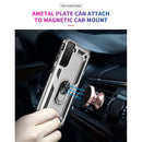 For Samsung Galaxy S21 FE Shockproof TPU + PC Protective Case with 360 Degree Rotating Holder(Silver)