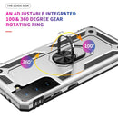 For Samsung Galaxy S21 FE Shockproof TPU + PC Protective Case with 360 Degree Rotating Holder(Silver)
