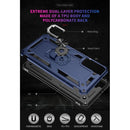 For Samsung Galaxy S21 FE Shockproof TPU + PC Protective Case with 360 Degree Rotating Holder(Blue)