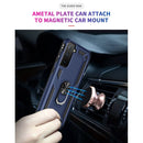 For Samsung Galaxy S21 FE Shockproof TPU + PC Protective Case with 360 Degree Rotating Holder(Blue)