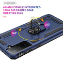 For Samsung Galaxy S21 FE Shockproof TPU + PC Protective Case with 360 Degree Rotating Holder(Blue)