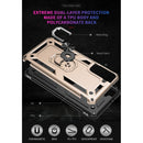 For Samsung Galaxy S21 FE Shockproof TPU + PC Protective Case with 360 Degree Rotating Holder(Gold)