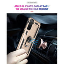 For Samsung Galaxy S21 FE Shockproof TPU + PC Protective Case with 360 Degree Rotating Holder(Gold)