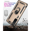 For Samsung Galaxy S21 FE Shockproof TPU + PC Protective Case with 360 Degree Rotating Holder(Gold)
