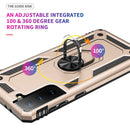 For Samsung Galaxy S21 FE Shockproof TPU + PC Protective Case with 360 Degree Rotating Holder(Gold)