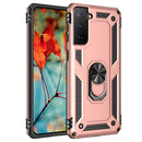 For Samsung Galaxy S21 FE Shockproof TPU + PC Protective Case with 360 Degree Rotating Holder(Rose Gold)