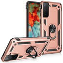 For Samsung Galaxy S21 FE Shockproof TPU + PC Protective Case with 360 Degree Rotating Holder(Rose Gold)