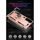 For Samsung Galaxy S21 FE Shockproof TPU + PC Protective Case with 360 Degree Rotating Holder(Rose Gold)