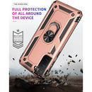For Samsung Galaxy S21 FE Shockproof TPU + PC Protective Case with 360 Degree Rotating Holder(Rose Gold)