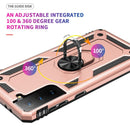 For Samsung Galaxy S21 FE Shockproof TPU + PC Protective Case with 360 Degree Rotating Holder(Rose Gold)