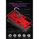 For Samsung Galaxy S21 FE Shockproof TPU + PC Protective Case with 360 Degree Rotating Holder(Red)