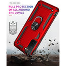 For Samsung Galaxy S21 FE Shockproof TPU + PC Protective Case with 360 Degree Rotating Holder(Red)