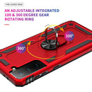 For Samsung Galaxy S21 FE Shockproof TPU + PC Protective Case with 360 Degree Rotating Holder(Red)