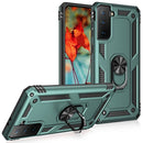 For Samsung Galaxy S21 FE Shockproof TPU + PC Protective Case with 360 Degree Rotating Holder(Green)