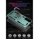 For Samsung Galaxy S21 FE Shockproof TPU + PC Protective Case with 360 Degree Rotating Holder(Green)