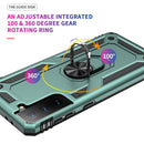 For Samsung Galaxy S21 FE Shockproof TPU + PC Protective Case with 360 Degree Rotating Holder(Green)