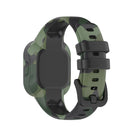 For Garmin Vivofit JR3 Silicone Printing Watch Band(Camouflage Green)