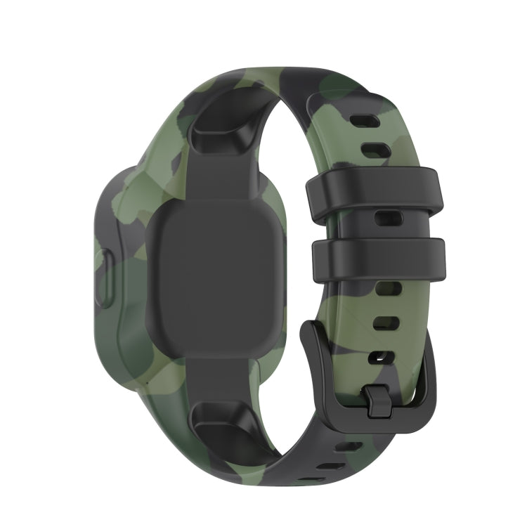 For Garmin Vivofit JR3 Silicone Printing Watch Band(Camouflage Green)
