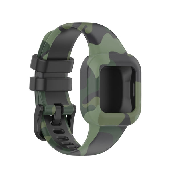 For Garmin Vivofit JR3 Silicone Printing Watch Band(Camouflage Green)