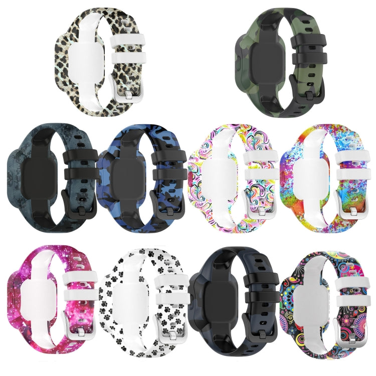 For Garmin Vivofit JR3 Silicone Printing Watch Band(Camouflage Green)