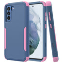 For Samsung Galaxy S21 FE TPU + PC Shockproof Protective Case(Royal Blue + Pink)