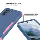 For Samsung Galaxy S21 FE TPU + PC Shockproof Protective Case(Royal Blue + Pink)