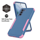 For Samsung Galaxy S21 FE TPU + PC Shockproof Protective Case(Royal Blue + Pink)