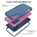 For Samsung Galaxy S21 FE TPU + PC Shockproof Protective Case(Royal Blue + Pink)