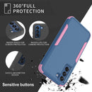 For Samsung Galaxy S21 FE TPU + PC Shockproof Protective Case(Royal Blue + Pink)