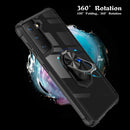 For Samsung Galaxy S21 FE Shockproof Transparent TPU + Acrylic Protective Case with Ring Holder(Red)