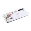 For Samsung Galaxy S21 FE Coloured Drawing Pattern Transparent TPU Protective Case(Tower Bicycle)