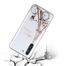 For Samsung Galaxy S21 FE Coloured Drawing Pattern Transparent TPU Protective Case(Tower Bicycle)