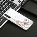 For Samsung Galaxy S21 FE Coloured Drawing Pattern Transparent TPU Protective Case(Tower Bicycle)