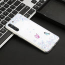 For Samsung Galaxy S21 FE Coloured Drawing Pattern Transparent TPU Protective Case(Flower Butterfly)