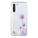 For Samsung Galaxy S21 FE Coloured Drawing Pattern Transparent TPU Protective Case(Dandelion)
