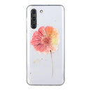 For Samsung Galaxy S21 FE Coloured Drawing Pattern Transparent TPU Protective Case(Flower)