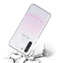 For Samsung Galaxy S21 FE Coloured Drawing Pattern Transparent TPU Protective Case(Pink Flower)